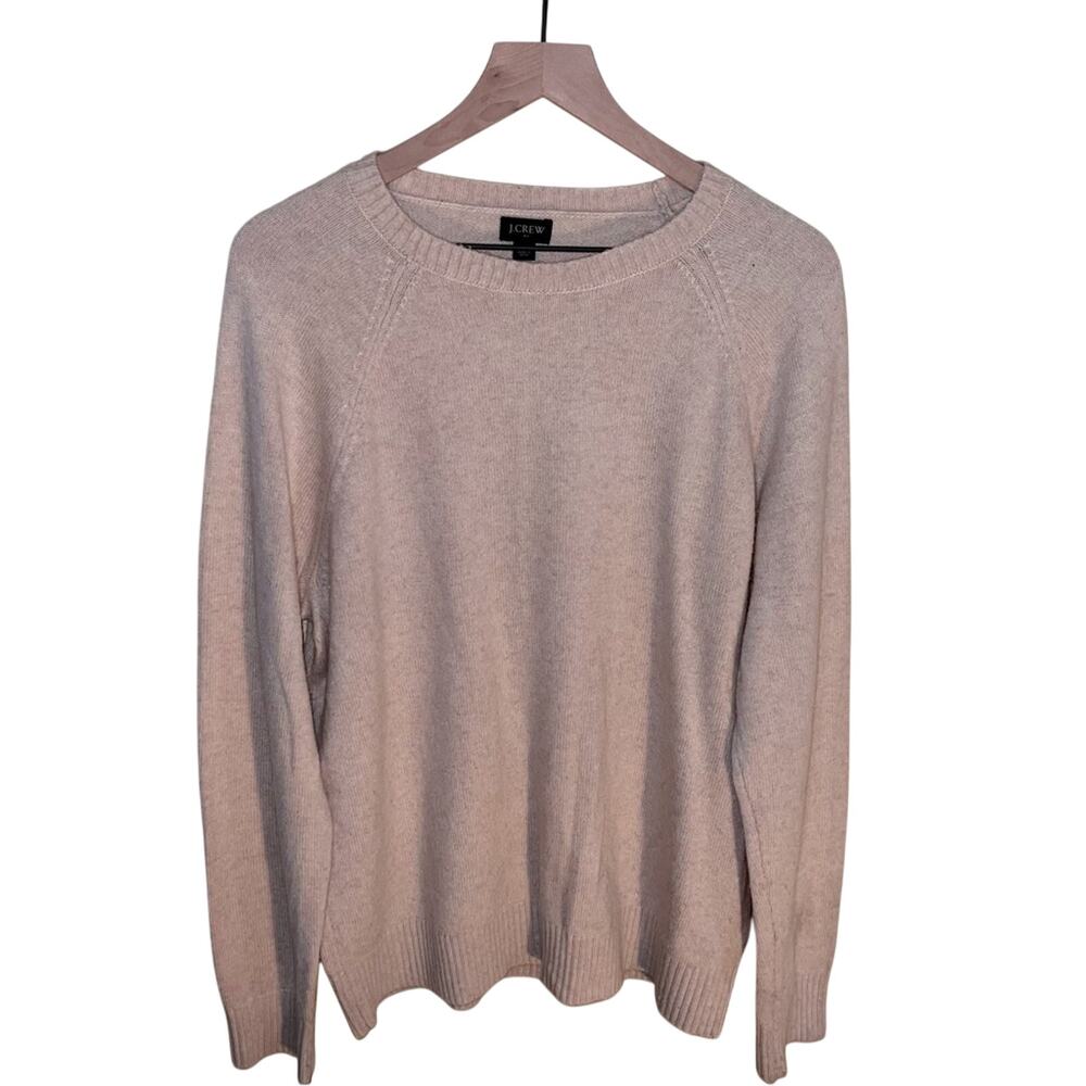 J. CREW crewneck wool blend pink sweater L